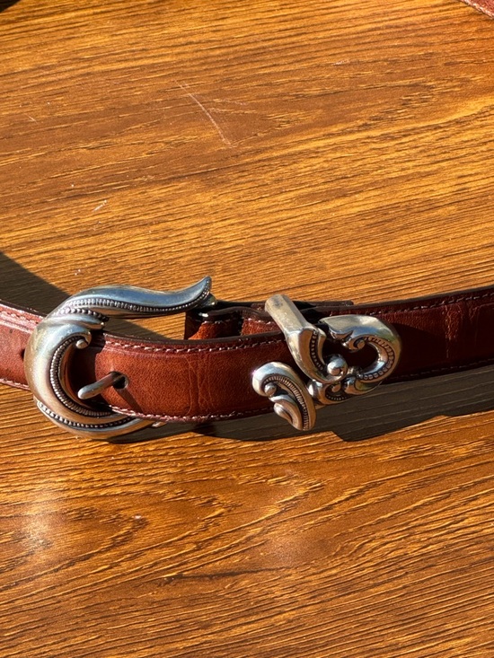 Brighton M24507 Leather Belt Brown Croc Western Silver Buckle Boho main image 8